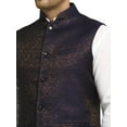 thumbnail image 5 of Men Designers Navy Blue & Gold Nehru Jacket Indian Traditional Bollywood Style Brocade Woven Embellishe, Size: 52, 5 of 6