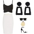 thumbnail image 3 of Rectangle Geometric Dangle Earrings, Fashion Statement Drop Earrings for Women, 3 of 3