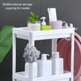 thumbnail image 6 of NFTIGB 2-Tier Mobile Bathroom Storage Cart with Wheels, Plastic Freestanding Narrow Organizer Shelf for Kitchen Laundry, White (14.96 inches / 38 cm), 6 of 9