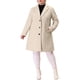 thumbnail image 2 of Abrigo de mujer de talla grande Agnes Orinda con solapa muesca, de un solo botón, abrigo largo de invierno con bolsillos 3X color crema blanco, 2 of 7