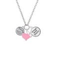 thumbnail image 2 of Delight Jewelry Silvertone Raphael Angel - Round Seal - Light Pink Heart Nurse Strong Zoe Necklace, 2 of 4