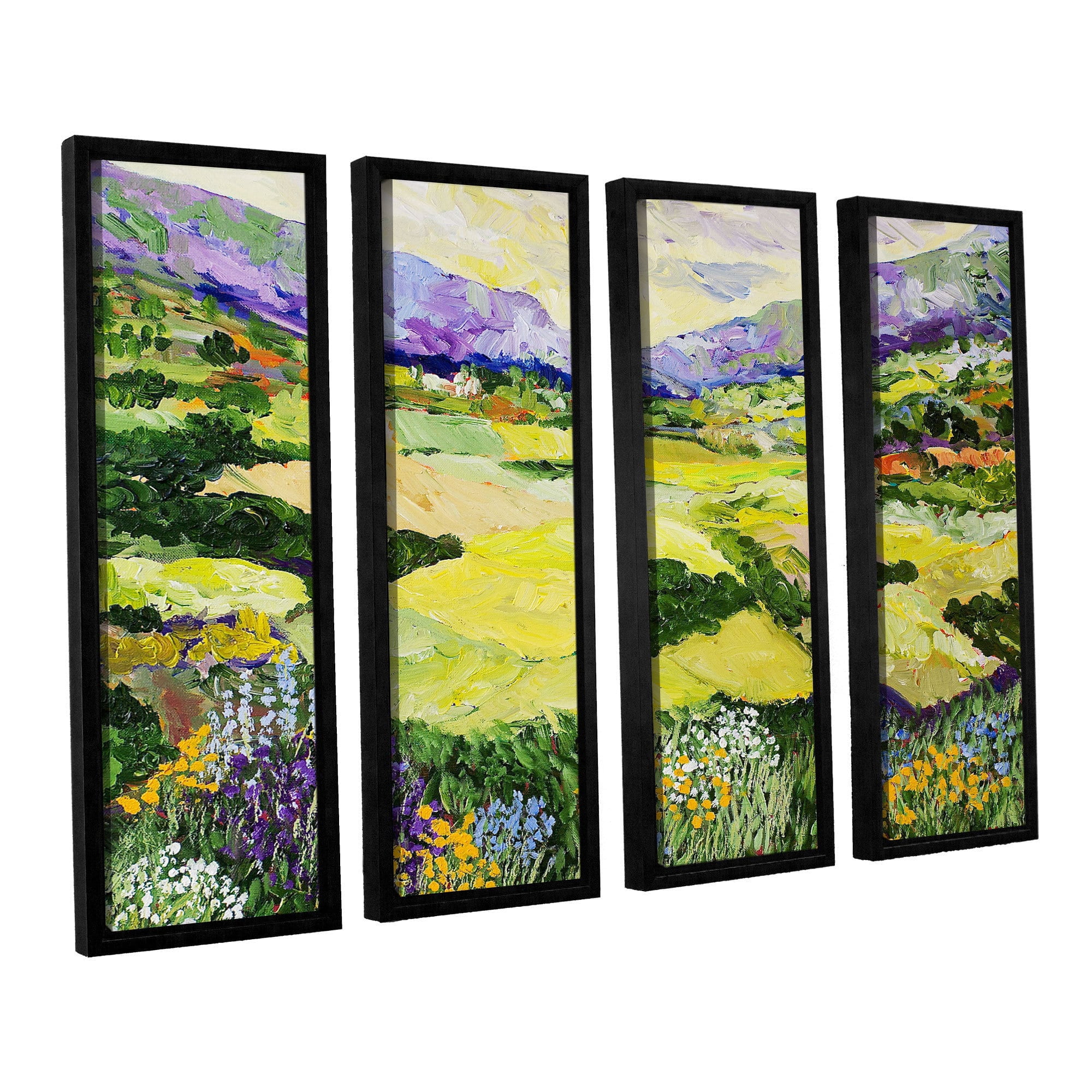 ArtWall Allan Friedlander "Cool Grass" 4-Piece Floater Framed Canvas Set