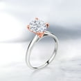 thumbnail image 4 of Gem Stone King 925 Silver and 10K Rose Gold Ring Solitaire Ring Set with Near Colorless Oval 2.10cttw Moissanite (Size 6), 4 of 4