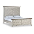 thumbnail image 6 of Bear Creek Queen Bed - Whitewashed Gray, Farmhouse Style, Chevron Headboard, Rustic Bedroom Furniture, Queen Size Bed, White & Gray Finish, for Bedroom, 6 of 8