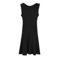 thumbnail image 4 of Scyoekwg Summer Dresses for Women Solid Color V Neck High Waist Zipper Elegant Dress Loose Sleeveless Mini Dress Sundress Summer Women's Casual Dresses (Black,XL), 4 of 5