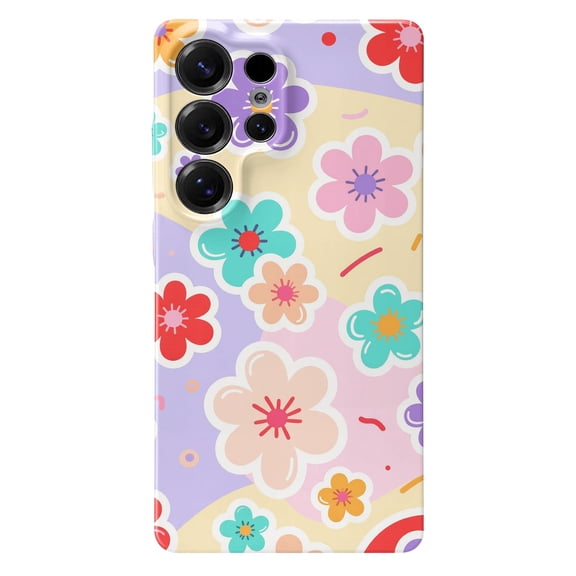 SKLYDDI Cute Pastel Floral Case for Galaxy S25 Ultra