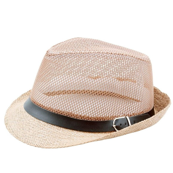 Hamky Baseball Cap,Beanie,Unisex Trilby Gangster Cap Beach Sun Straw Hat Band Sunhat ,Wide Brim Hats,Skull Caps Khaki