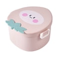 thumbnail image 2 of Linnome Cute Children's Peach Compartment Lunch Box Small Fresh Fruit Shaped Complementary Food Box Portable Picnic Bento Box in Pink, 2 of 6