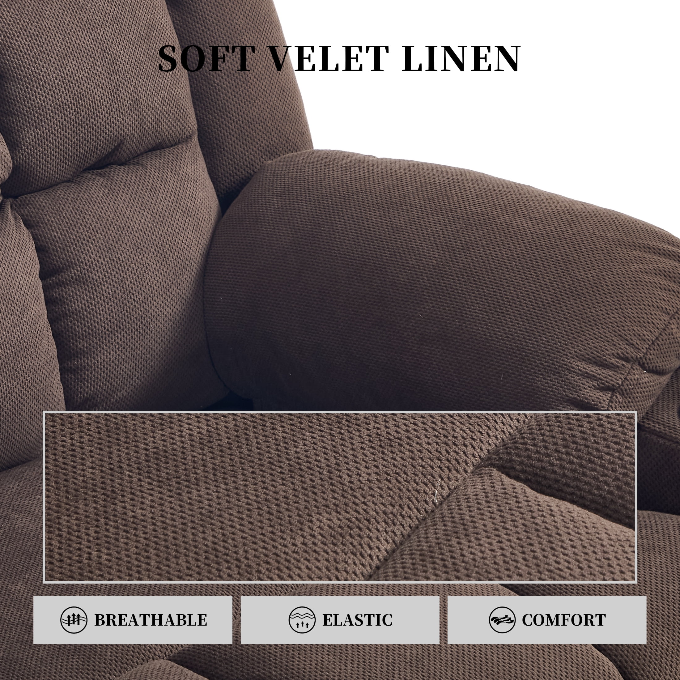 Swivel Rocker Recliner Chair for Adults with Massage and Heat, Cup Holders and Side Pockets, Glider Rocking Reclining Single Sofa Chair for Living Room (Cocoa)