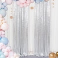 thumbnail image 3 of XmhyTop-A Glitter Curtains 2 Pieces 60X240cm - Sparkling Backdrop Curtains for Parties,Fiestas Decorar- Silvery, 3 of 6