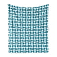 thumbnail image 1 of Crazy Art Soft Flannel Fleece Throw Blanket, Diagonal Circles in Squares Interpretation Graphical Abstract Design, Cozy Plush for Indoor and Outdoor Use, 70" x 90", Sea Blue and White, by Ambesonne, 1 of 5