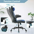 thumbnail image 3 of Dkelincs PC Gaming Chair Ergonomic Office Chair with Lumbar Support Flip Up Arms Headrest Adjustable Computer Desk Chair for Adults, Blue, 3 of 7