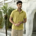 thumbnail image 5 of HAOMEILI Men's Casual Button Down Shirts Short Sleeve Textured Summer Beach Shirt with Pocket, 5 of 6