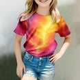 thumbnail image 2 of Girls Shirts 10-12 3D Print Graphic Tees Short Sleeve Casual Round Neck T-Shirt Funny Carnival Party Shirt Summer Clothes Z15-Yellow 12-13 Years, 2 of 4