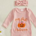 thumbnail image 5 of Mnyotv Halloween Embroidery Jumpsuit with Headbands Fall Winter Clothes Infants Baby Girls Outfits Size 6-12Months, 5 of 5