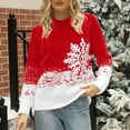 thumbnail image 1 of Qertyioot Chandails de Noël pour Femmes, Col Rond, Manches Longues, 1 of 7