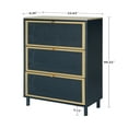 thumbnail image 5 of YesFashion Shoe Cabinet, Shoe Organizer Cabinet with Foot Pad, Metal Base And Legs 3 Flip Drawers Entryway Organizer, Multi-Layer Shoe Cabinet for Hallway, Living Room, 5 of 9