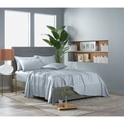 PURE BAMBOO Sheets California King Size Bed Sheet 4 Piece Set, Genuine 100% Organic Bamboo Viscose, Soft & Cooling, Double Stitching (California King, Glacier)
