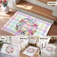 thumbnail image 5 of Rectangle Area Rugs 2 x 3 Ft, Happy Easter Non-Slip Residential Carpet, Spring Flower Pastoral Butterfly Colorful Stripes Indoor Crawling Mats Runner Rugs for Living Room/Dining Room/Bedroom, 5 of 8