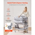 thumbnail image 3 of Cambiador de bebe VEVOR, plegable, con 2 cajones de tela, cesta lateral y barra para colgar, altura ajustable, ruedas bloqueables y 2 juguetes en forma de estrella, gris claro, 3 of 9