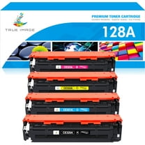 True Image 4-Pack Compatible Toner Cartridge for HP CE320A 128A Work with HP LaserJet Pro CP1525NW CP1525N CM1415FN CM1415FNW MFP Printer (Black,Cyan,Magenta,Yellow)