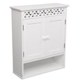 thumbnail image 3 of Bathroom Storage Cabinet, Wall Mounted Storage Cabinet with Carved Double Doors and Shelves, Modern Space Saving Hanging Storage Cupboard, Home Wall Storage Cabinet for Bathroom Washroom, White, D1747, 3 of 10