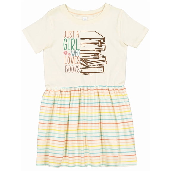 Inktastic Just a Girl Who Loves Books Reading Girls Toddler Dress