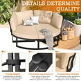thumbnail image 2 of AECOJOY Metal Patio Furniture Set 73" Outdoor Conversation Set Patio Sectional Sofa Couch with Removable Cushions in Beige, 2 of 8