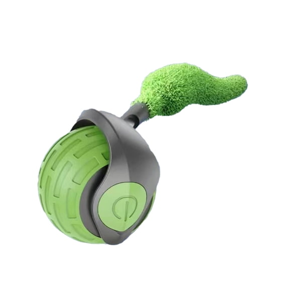 New-Generation Interactive Cat Toy Indoor Smart Interactive Cat Toy Ball Automatic Moving Cat Toy Ball with Tail Green