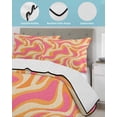 thumbnail image 4 of Pink Orange Full Size Down Alternative Comforter, Lightweight Comforter Quilt Bedding Set with Pillow Shams Art Abstract Modern Geometric All Seasons Bed Comforter Duvet Insert 78"x90", 4 of 7