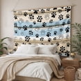 thumbnail image 3 of Blue Dog Paw Print Large Tapestry for Bedroom Wall Hanging Tapestry,Vintage Farmhouse Rustic Wooden Grain Ceiling Backdrop Tapestries Poster Blanket Wall Decor for Teens Room Living Room 85" x 90", 3 of 8