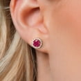 thumbnail image 3 of Gem Stone King 2.00 Ct Round 6mm Red Ruby 18K Rose Gold Plated Silver Removable Jacket Stud Earrings, 3 of 6