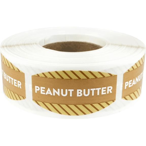 Peanut Butter Grocery Store Food Labels | .75 x 1.375" inch Oval Shape - 500 Pack | InStockLabels.com