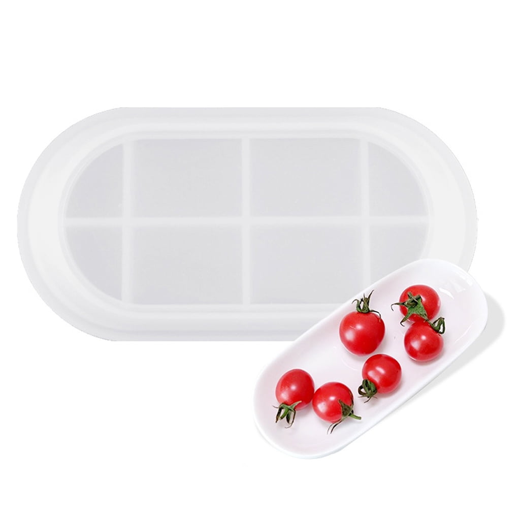Silicone Large Soap Dish Resin Mold Oval Round Tray Molds DIY Jewelry Tray Molds