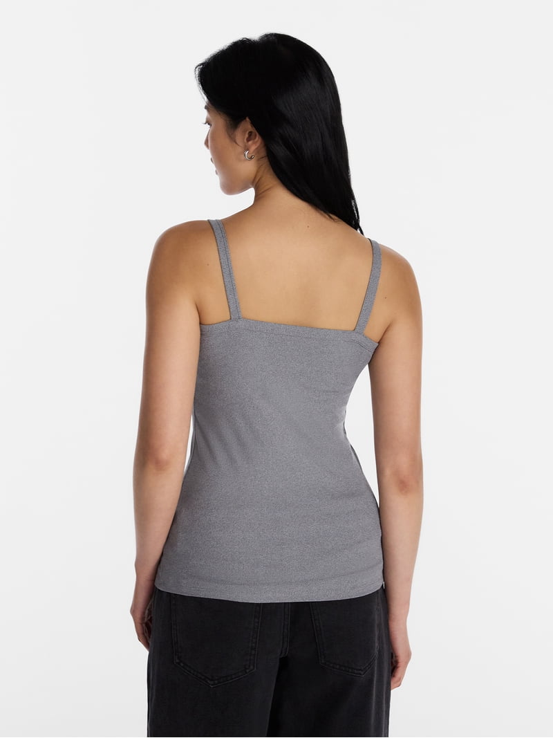No Boundaries Ribbed Cami Top, Women's Sleeveless Spaghetti Strap