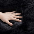 thumbnail image 7 of FUDAKUNA Fluffy Faux Sheepskin Black Rugs 24" x 36" Soft Shaggy Small Carpet Cushions Living Room Bedroom Floor Mats Washable, 7 of 7