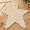 thumbnail image 4 of Kakishop Newborn Baby Star Shape Hooded Zipper Onesie Infant Winter Warm Solid Color Halloween Outfit (Khaki,0-3 Months), 4 of 9