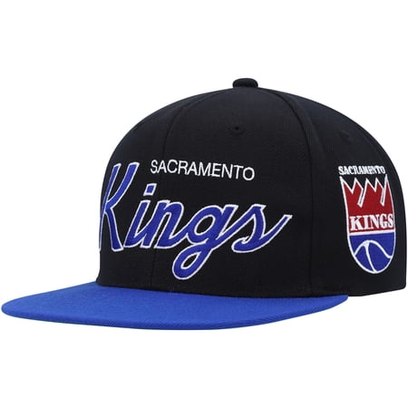 Men s Mitchell & Ness Black Sacramento Kings Hardwood Classics MVP Team Script 2.0 Snapback Hat