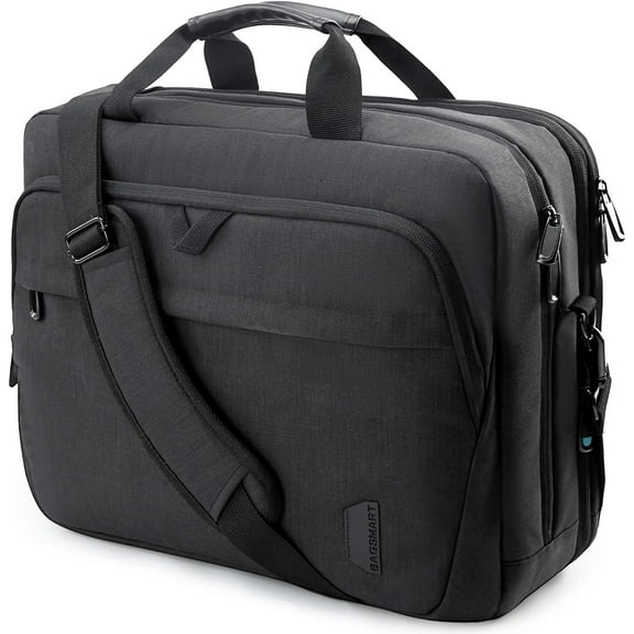 18 Inch Laptop Bag, Expandable Briefcase, Computer Bag Men Women, Laptop Shoulder Bag, Work Bag Business Travel Office - Black