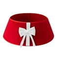 thumbnail image 2 of Christmas Tree Collar 22 inches Velvet Bow Christmas Tree Skirt Decoration Christmas Tree Collar for Artificial Trees Base Stand Cover Christmas Decoration Xmas Scene Layout Decoration, 2 of 3
