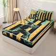 thumbnail image 2 of Homewish Green Ice Cream Drip Zipper Full Size Comforter Sets with Fitted Sheet and 2 Pillowcases,Baseball Sport Lover Zipper Bedding Set For Kids Boys,Black Reversible,4-Piece, 2 of 7