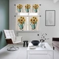thumbnail image 5 of Summer Flower Kitchen Curtains Valances and Tiers Set of 3 Vintage Yellow Sunflower Linen Texture Tier Curtains and Valance with Rod Pocket for Small Windows, 27.5"x36", 5 of 9