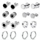 thumbnail image 2 of Juego de pendientes de acero inoxidable Juego de pendientes negros para hombre Juego de moda múltiple, 2 of 6
