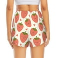 thumbnail image 4 of Uemuo Hand Drawn Strawberry Pattern Women's Athletic Shorts High Waisted Running Shorts with Liner Pockets Gym Elastic Workout Shorts-Small, 4 of 9