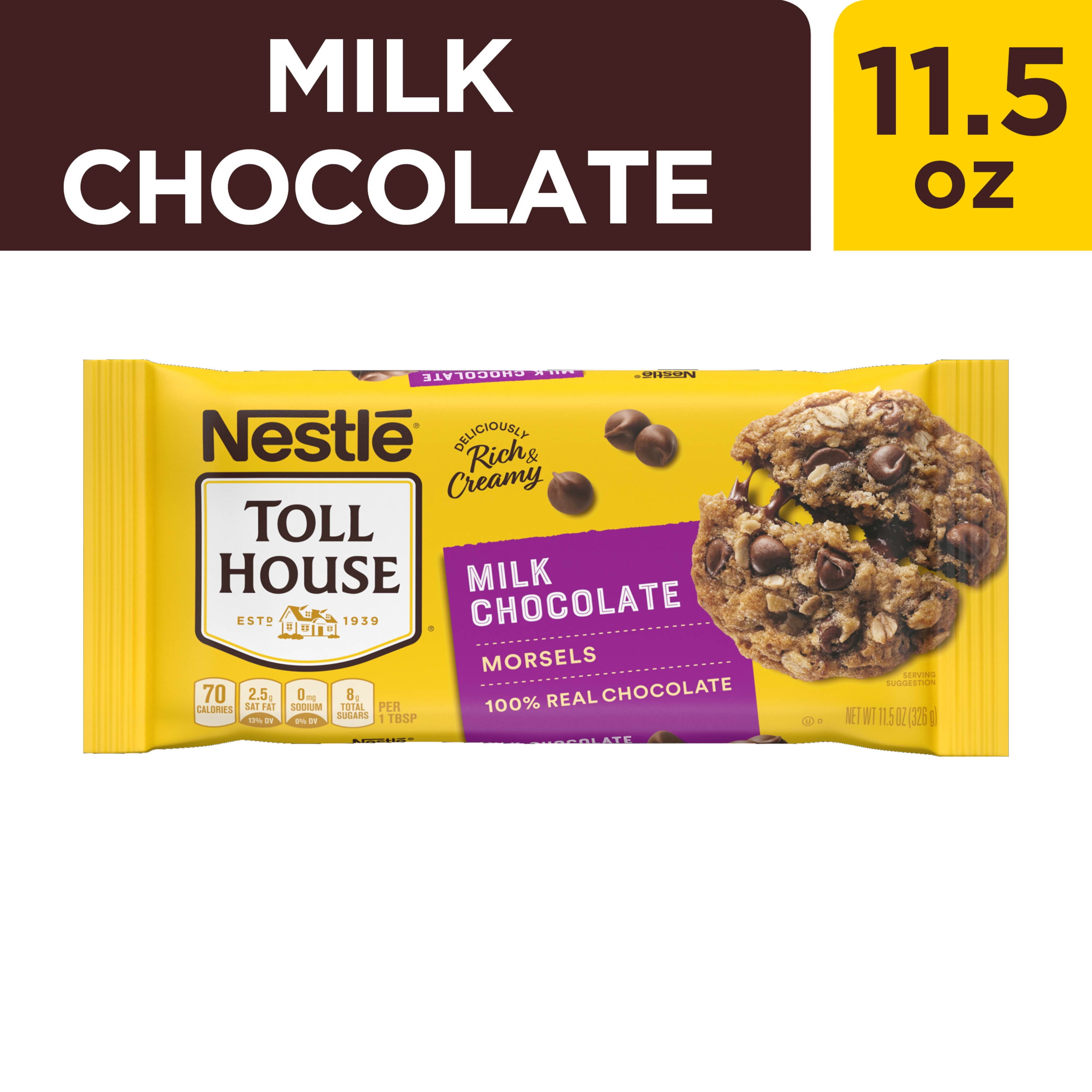 Nestle Toll House Milk Chocolate Baking Chips, 11.5 oz Bag