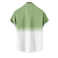 thumbnail image 6 of ZCFZJW Mens Fashion Ombre T-Shirts Casual Button Down Beach Hawaiian Shirts Tie Dye Gradient Print Summer Vacation Tees Shirt Tops with Pockets Green XXXXXL, 6 of 6