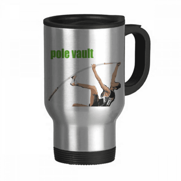 Pole Vault Field Events Art Deco Fashion Travel Mug Flip Lid Stainless Steel Cup Car Tumbler Thermos