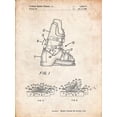 thumbnail image 2 of Borders, Cole 25x32 Gold Ornate Wood Framed with Double Matting Museum Art Print Titled - PP1037-Vintage Parchment Ski Boots Patent Poster, 2 of 4