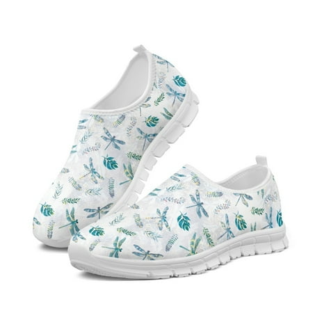 Women Flat Shoe Animal Green Dragonfly Comfortable Running Casual Sneakers Breath Mesh Shoes Students Loafers
