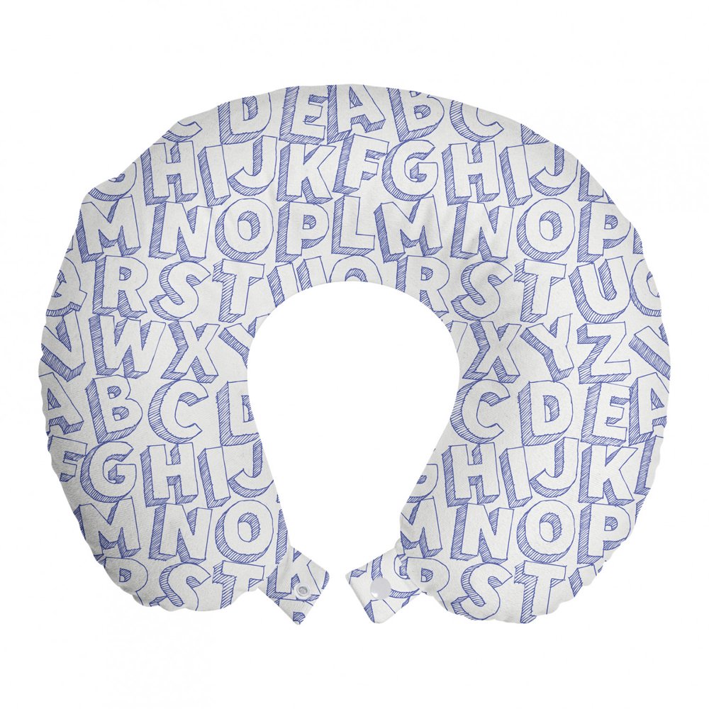 Download Ambesonne - Doodle Travel Pillow Neck Rest, Monochrome ...